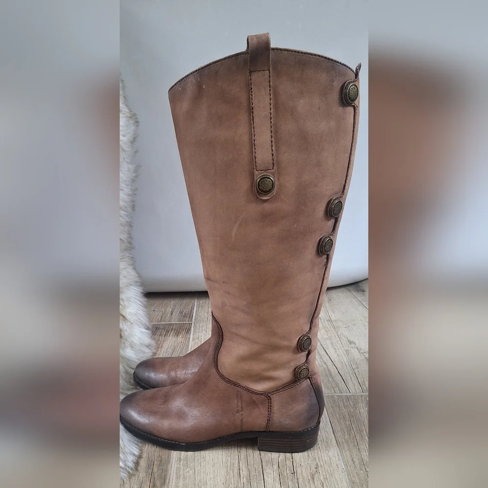 Arturo Chiang Brown Leather Knee-High Boots Sz. 8